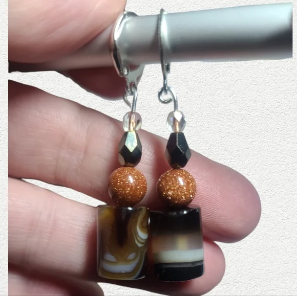Handmade Earrings with Natural Stone - Picture 6 of 10